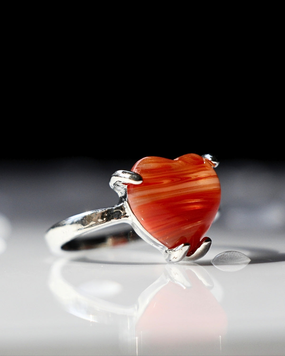 Carnelian Heart Ring