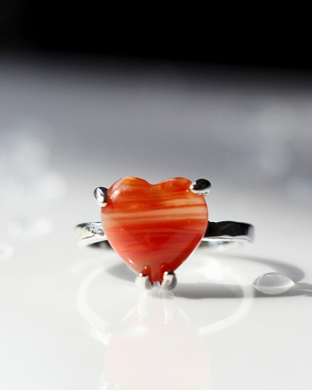 Carnelian Heart Ring