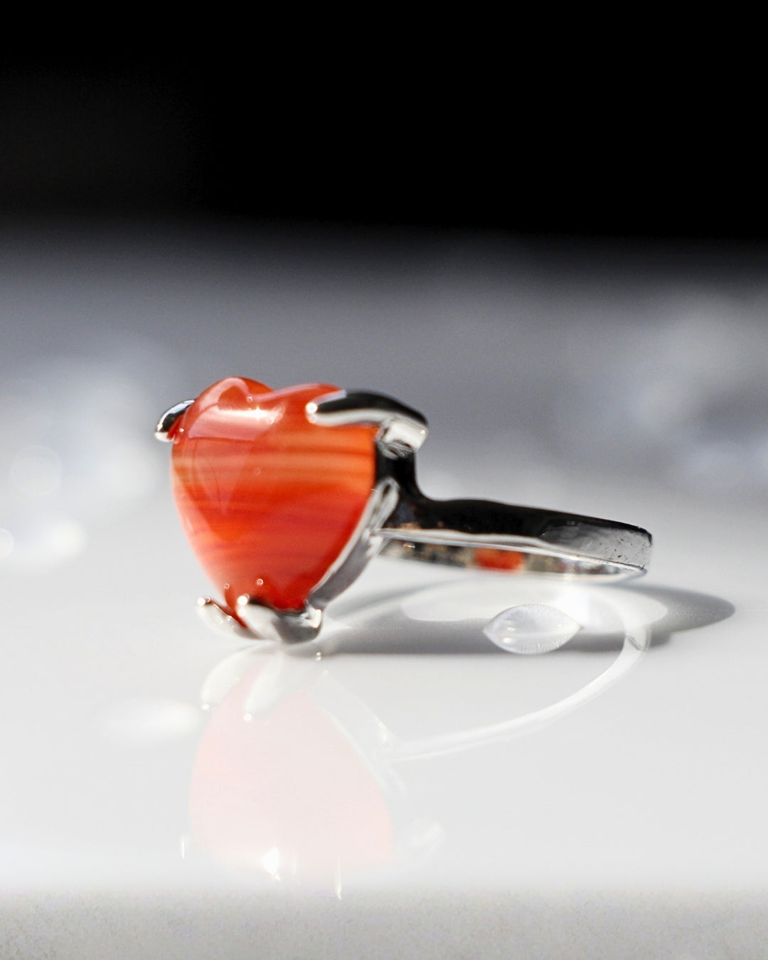 Carnelian Heart Ring