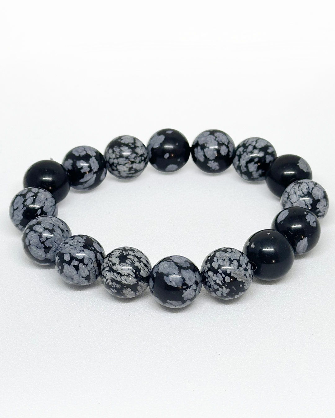 Snowflake Obsidian Bracelet 10mm