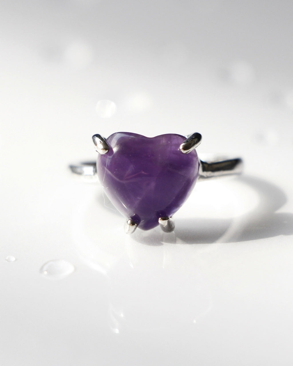 Amethyst Heart Ring