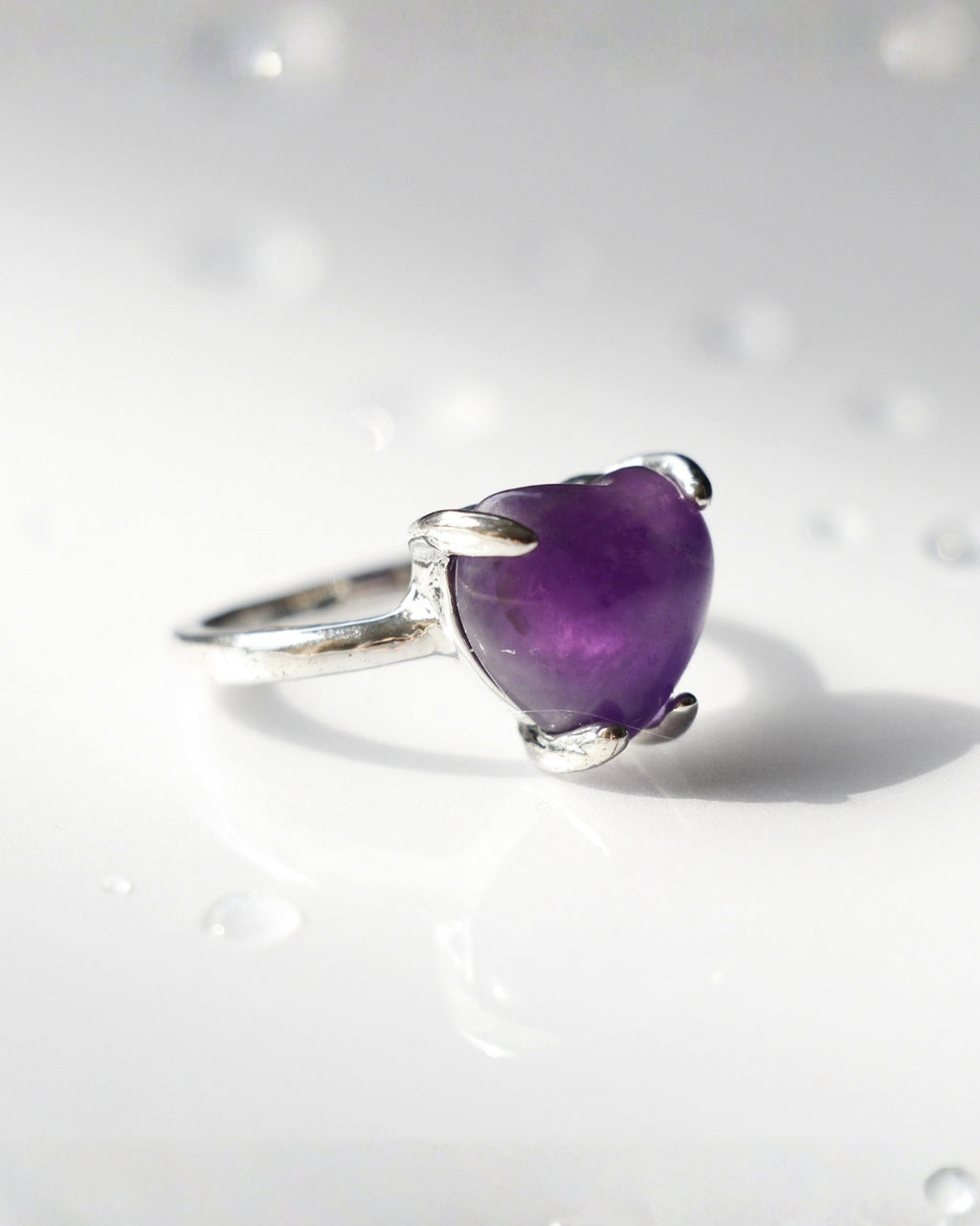 Amethyst Heart Ring