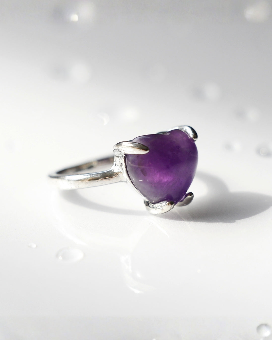 Amethyst Heart Ring