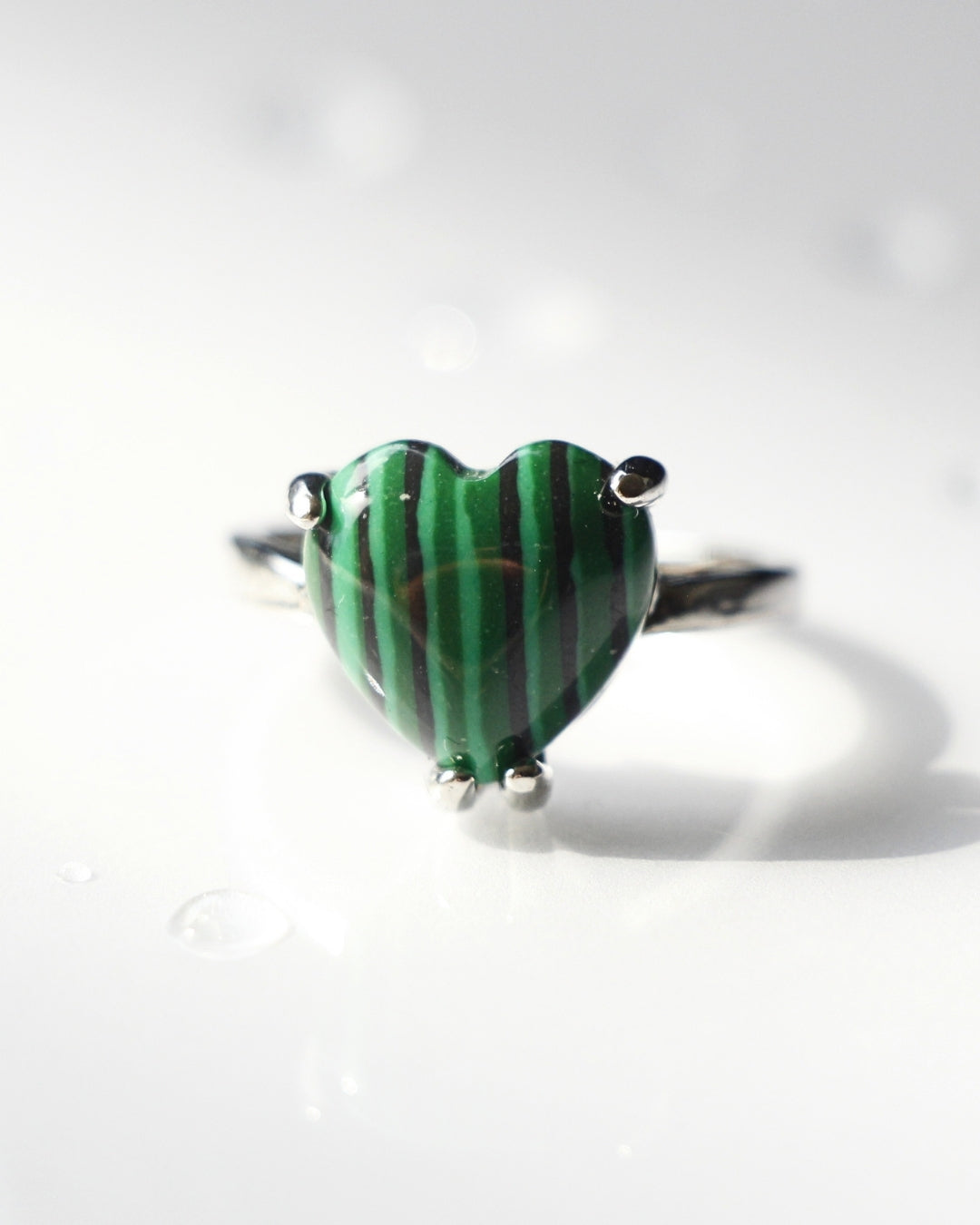 Malachite Heart Ring