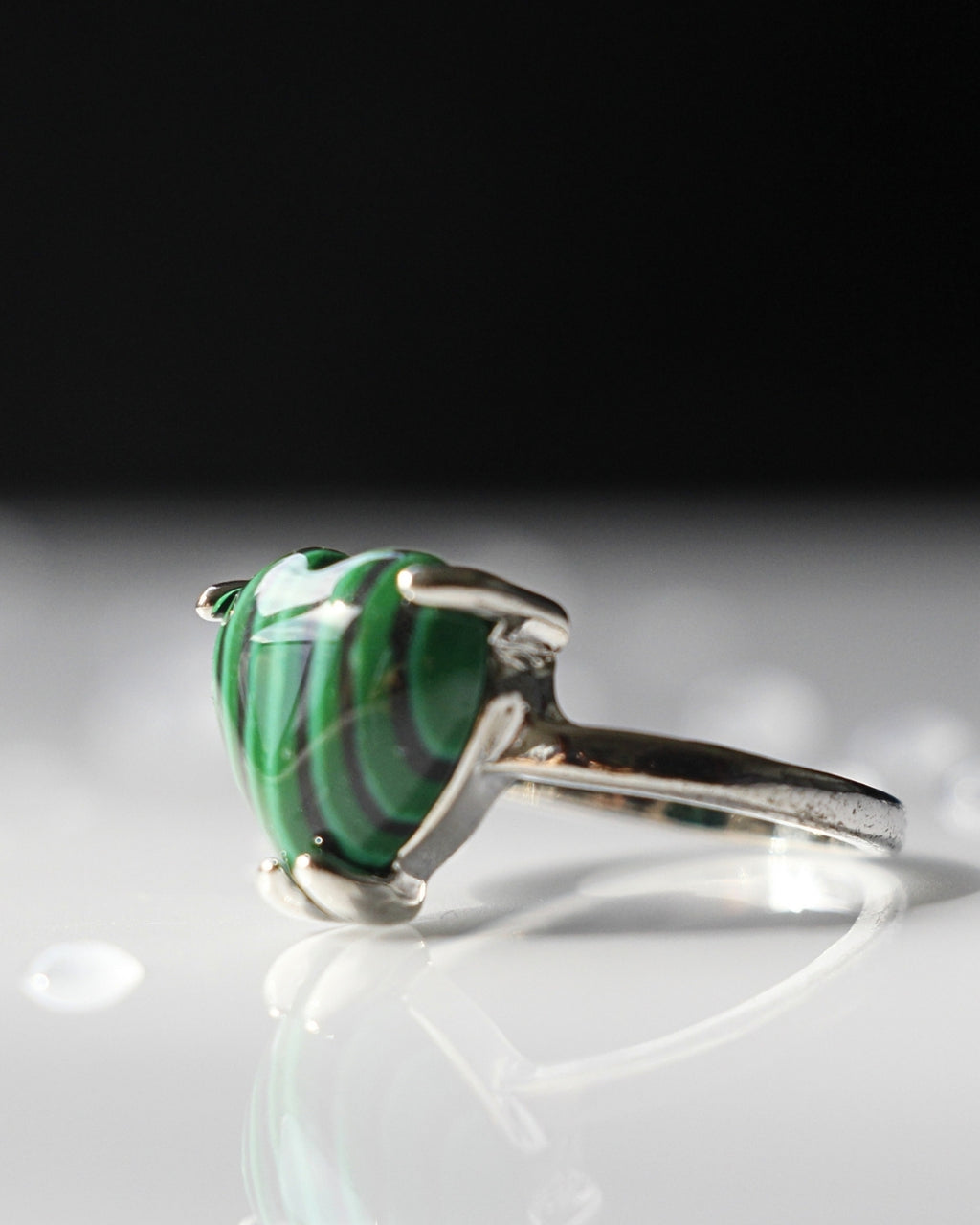 Malachite Heart Ring