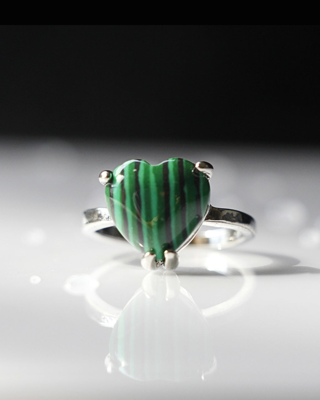 Malachite Heart Ring