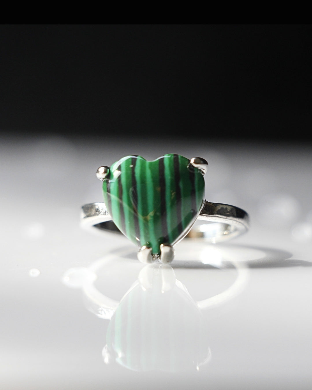 Malachite Heart Ring