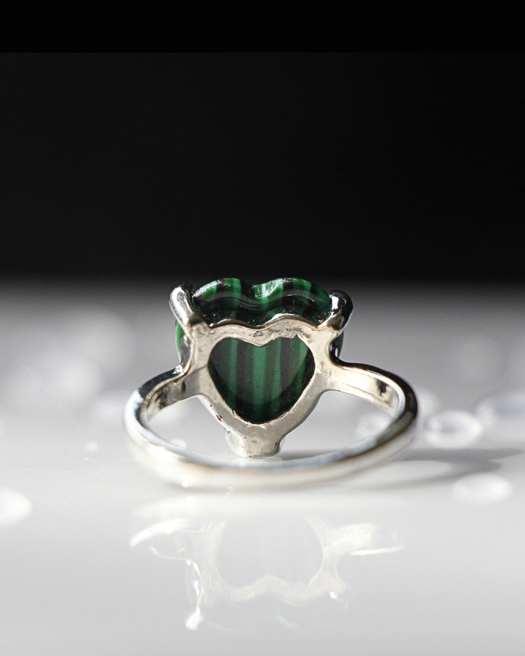 Malachite Heart Ring