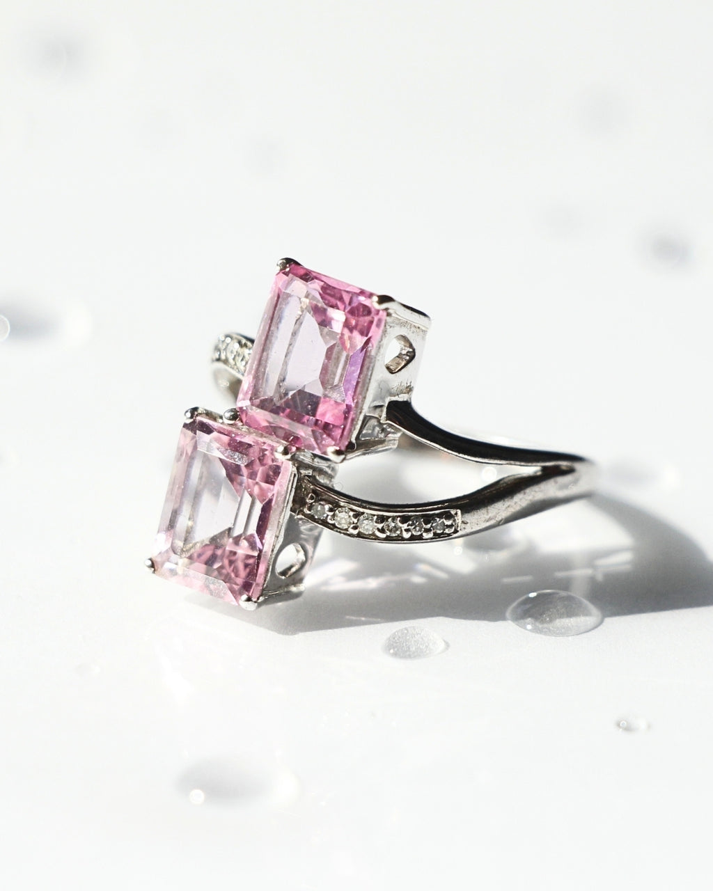 Love Duet Pink Topaz Ring