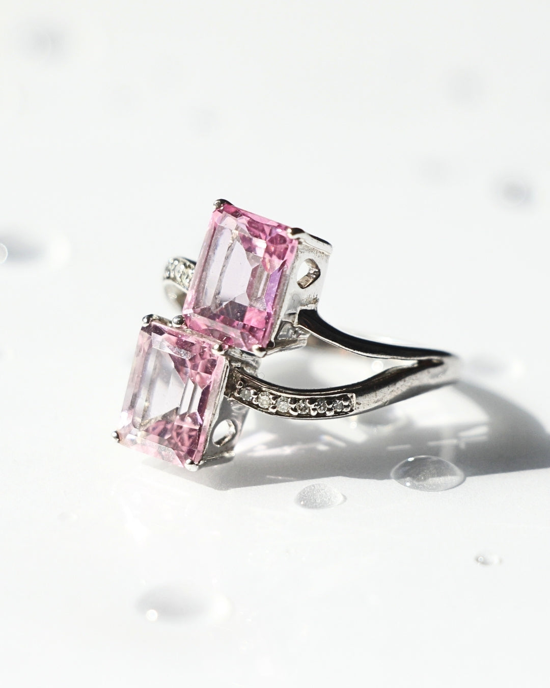 Love Duet Pink Topaz Ring
