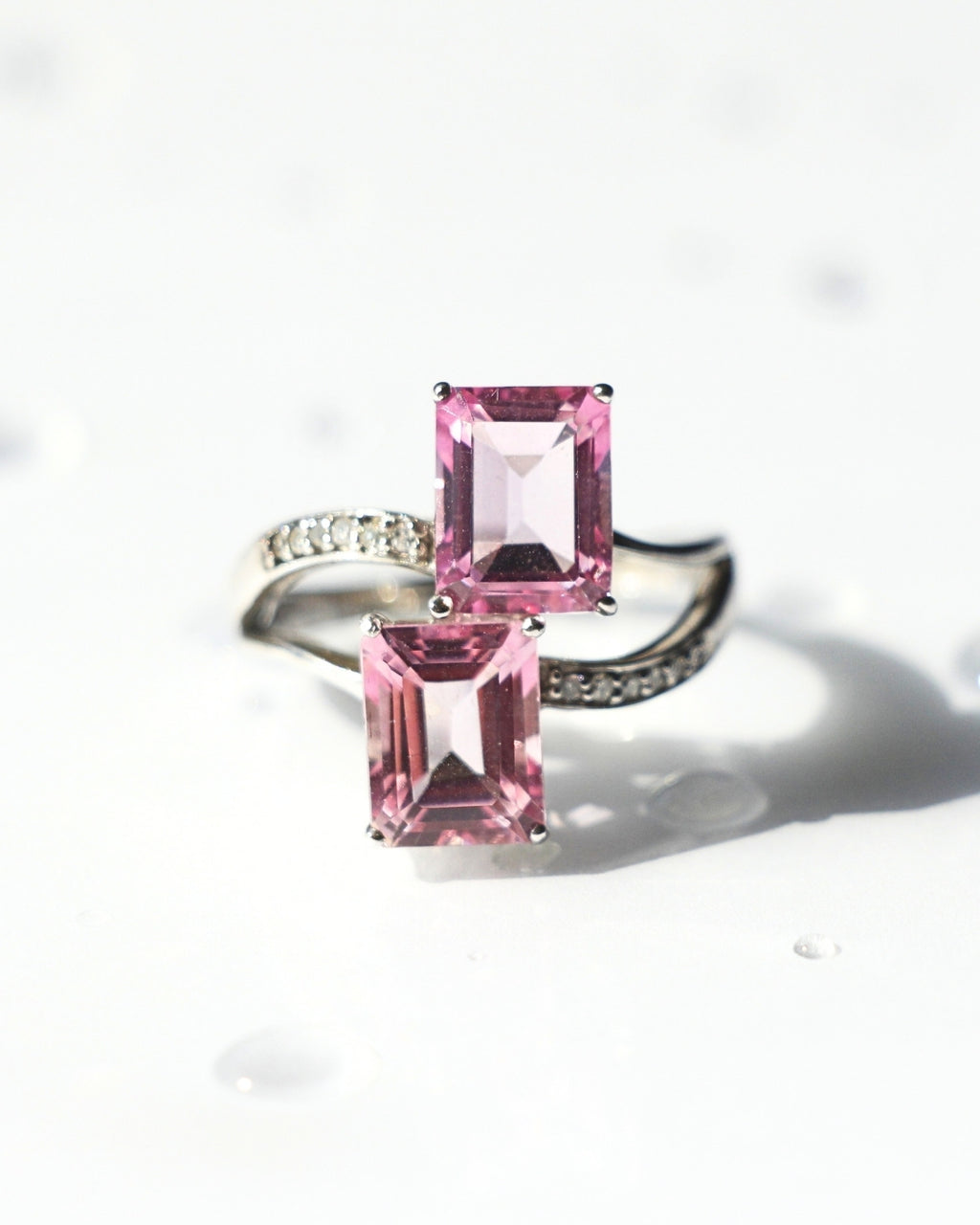 Love Duet Pink Topaz Ring