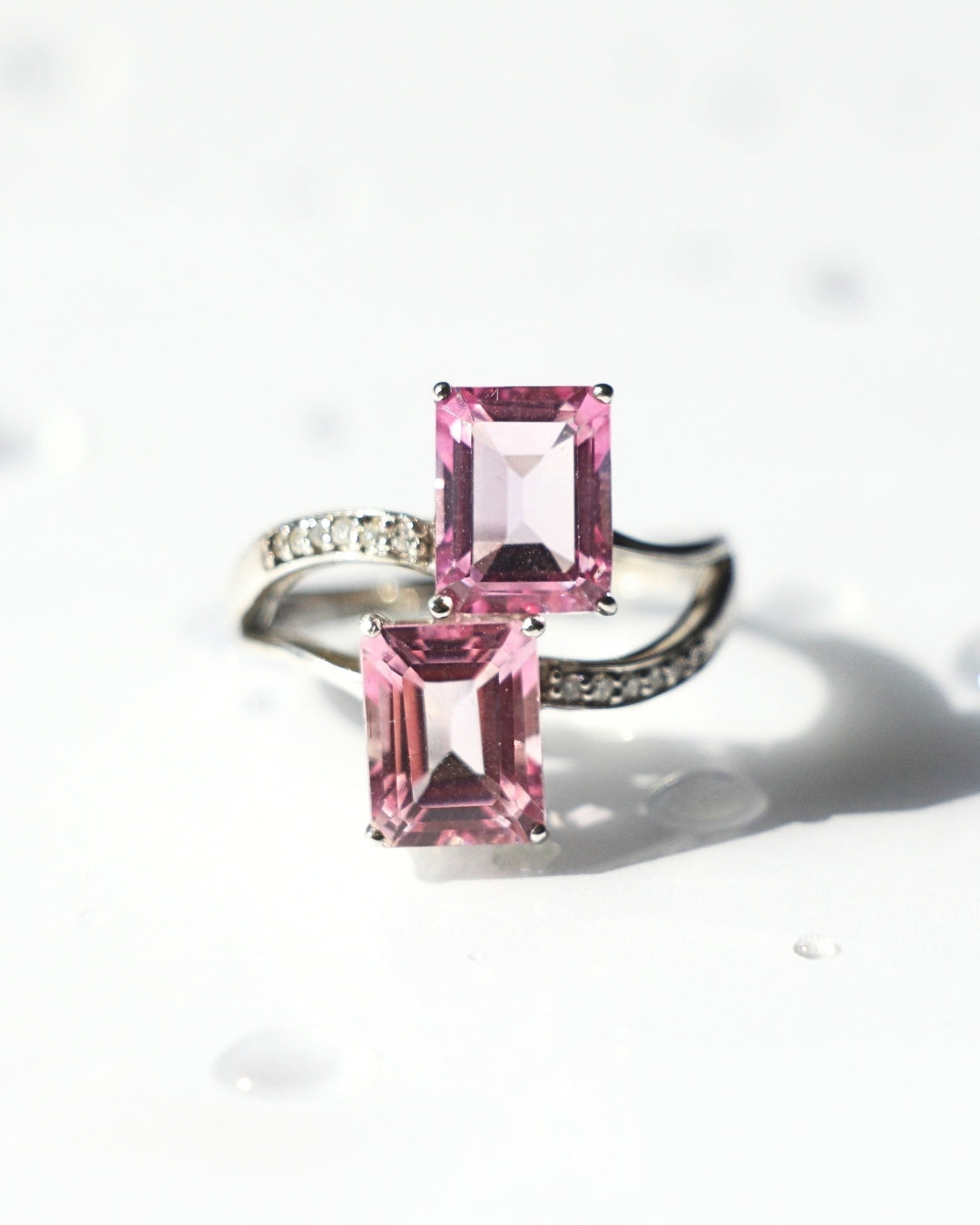 Love Duet Pink Topaz Ring