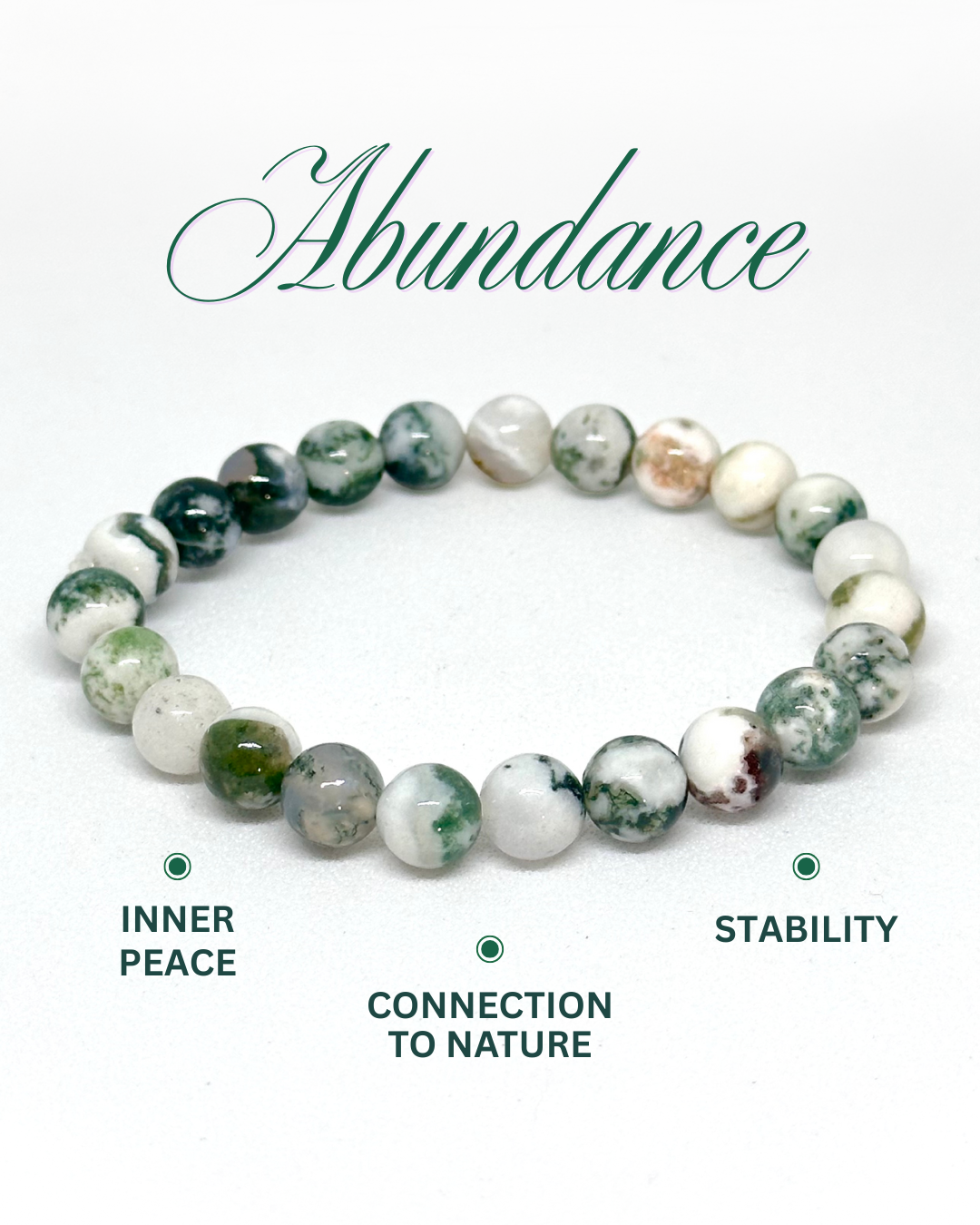 Beaded Tree Agate Bracelets 8mm