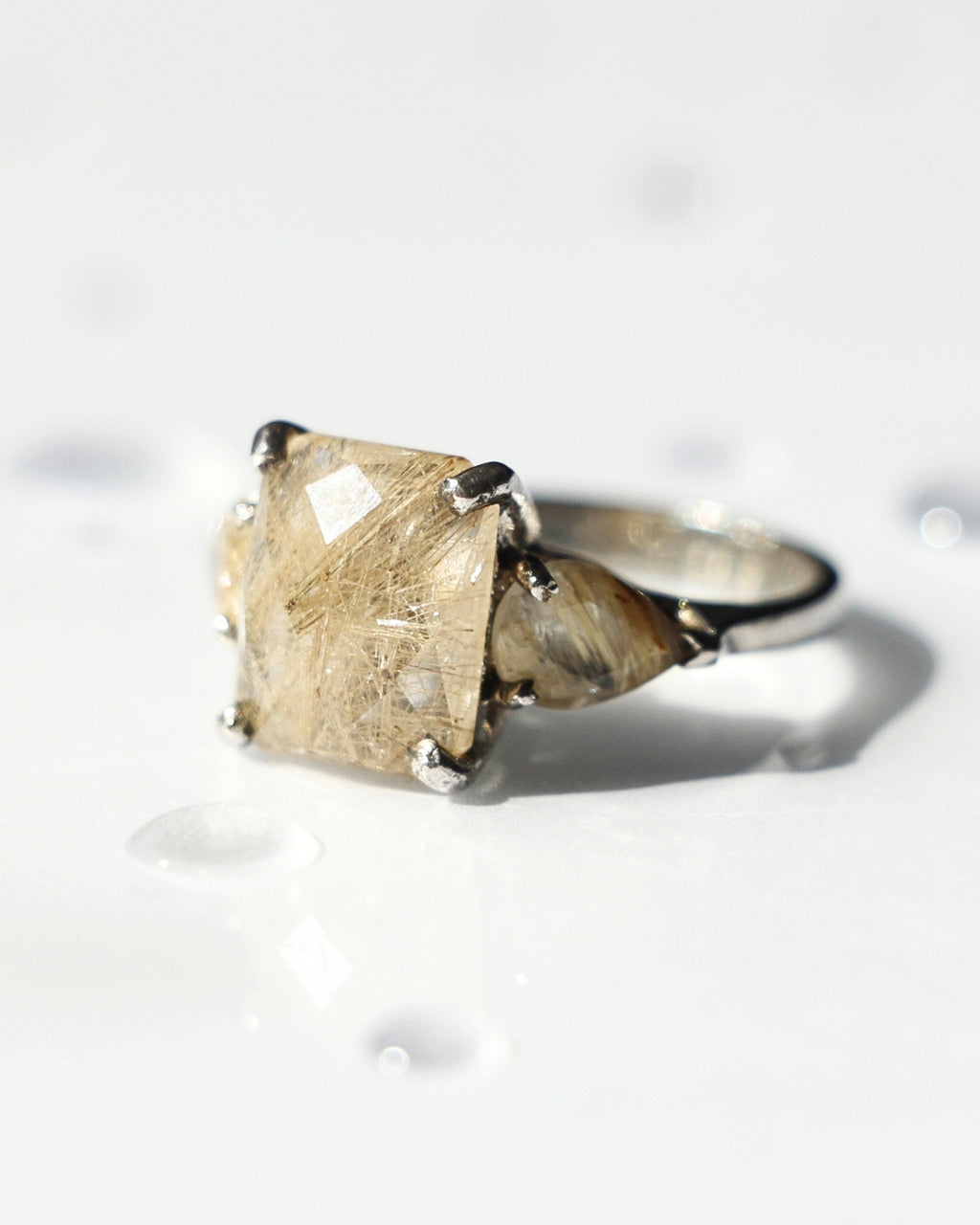 Golden Rutilated Quartz Ring