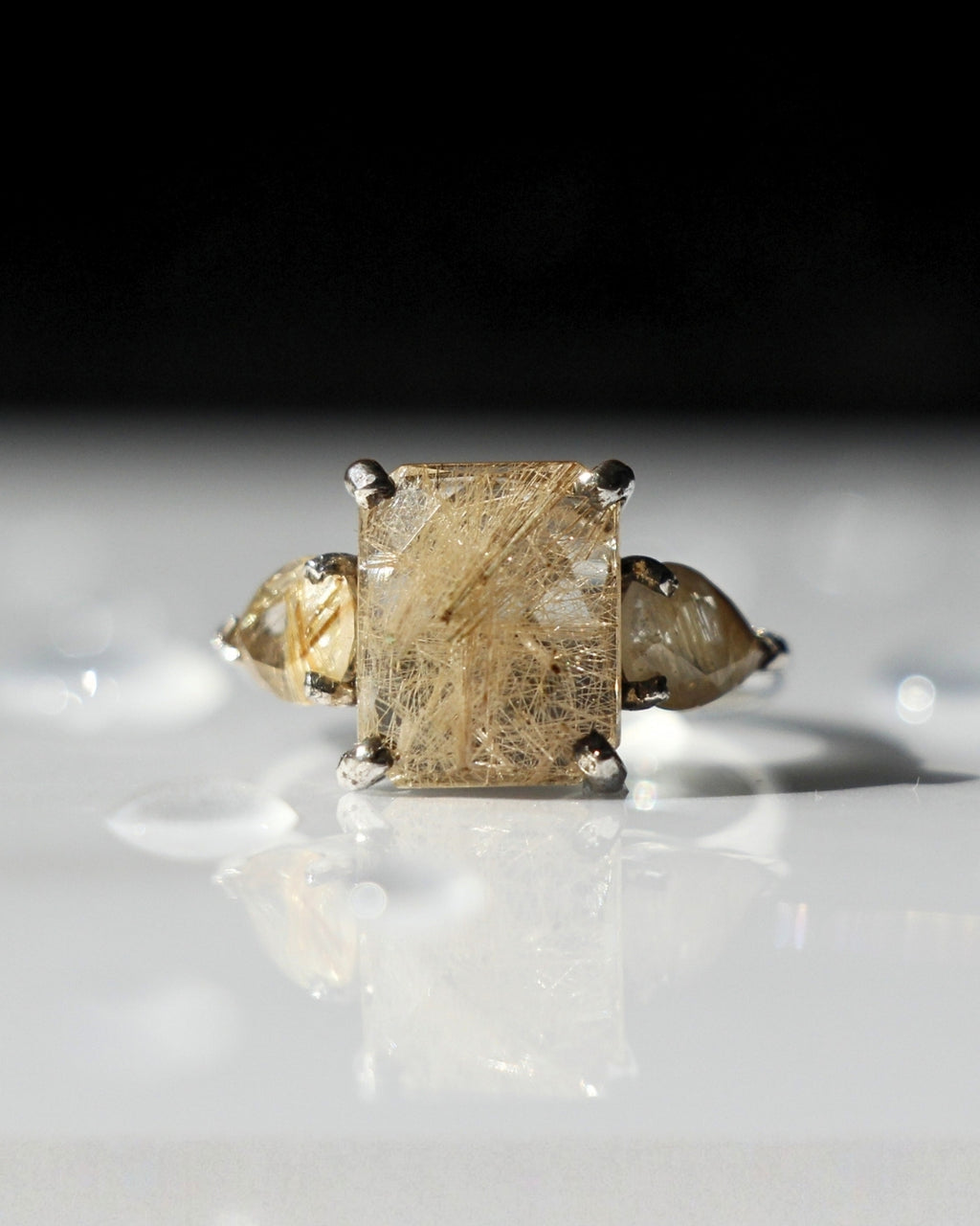 Golden Rutilated Quartz Ring