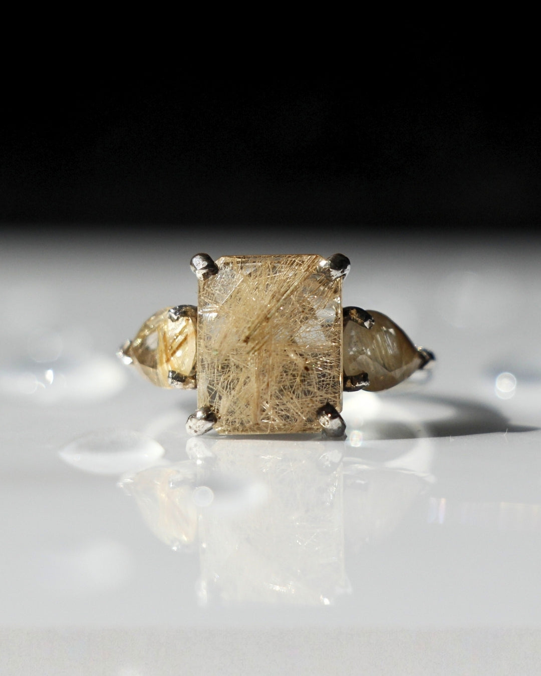 Golden Rutilated Quartz Ring