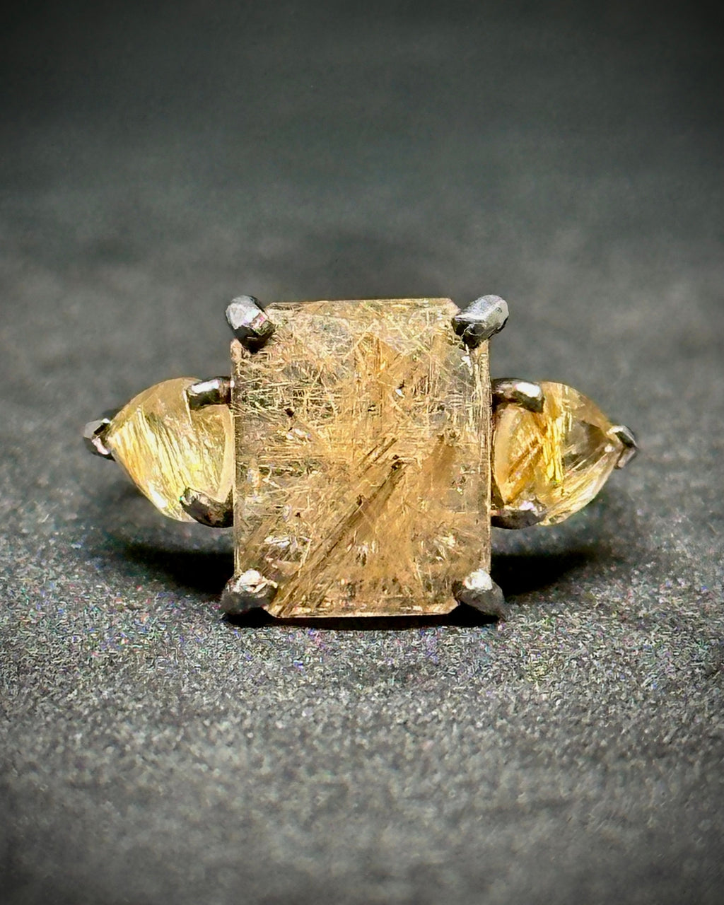 Golden Rutilated Quartz Ring
