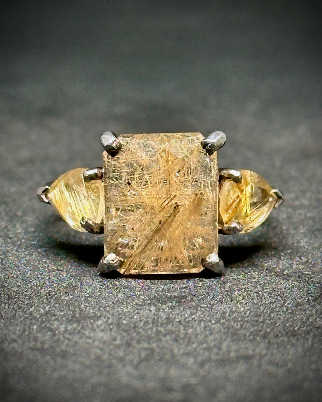 Golden Rutilated Quartz Ring