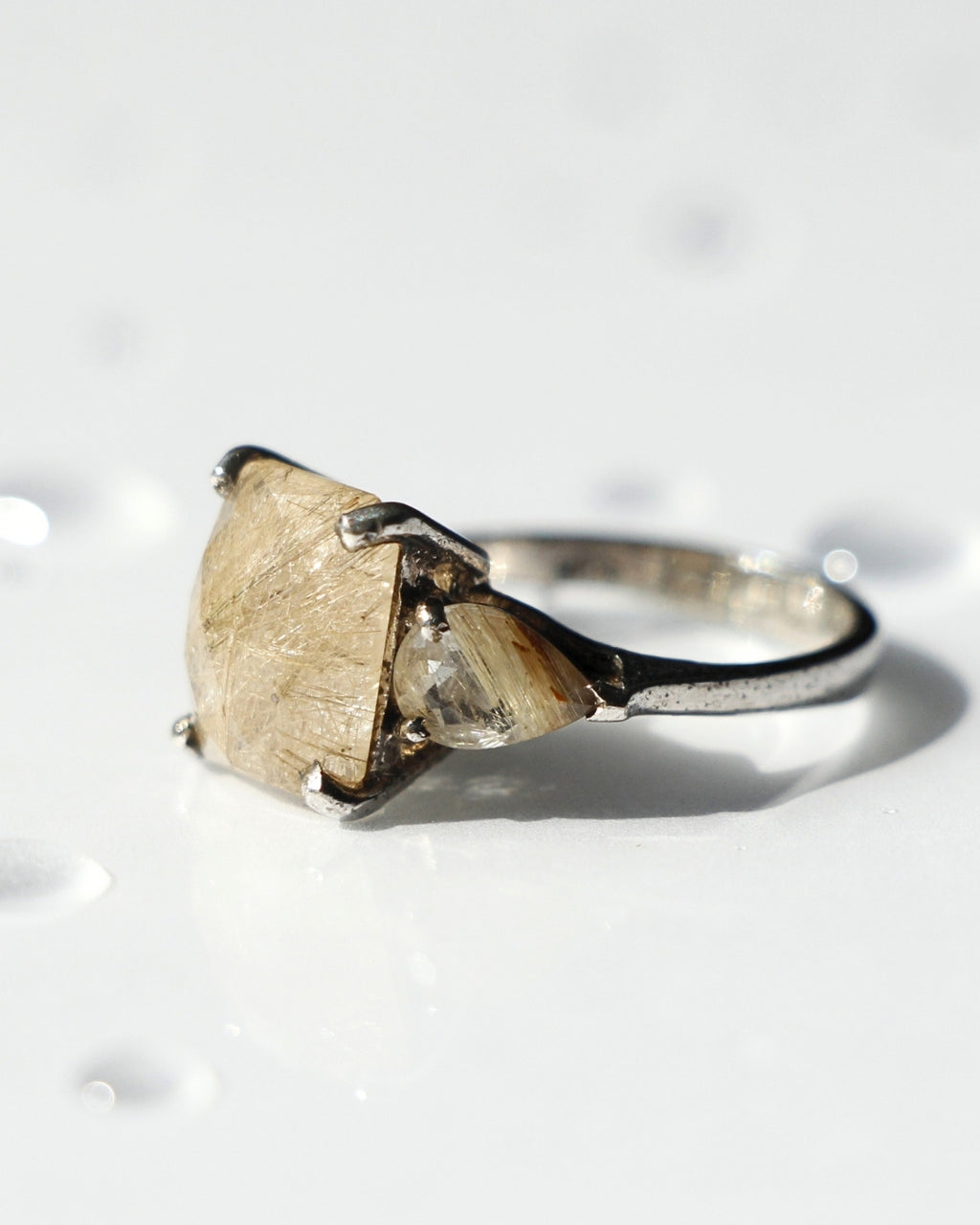 Golden Rutilated Quartz Ring