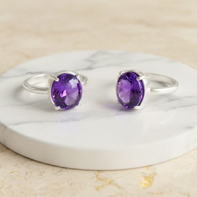 Faceted Amethyst Ring