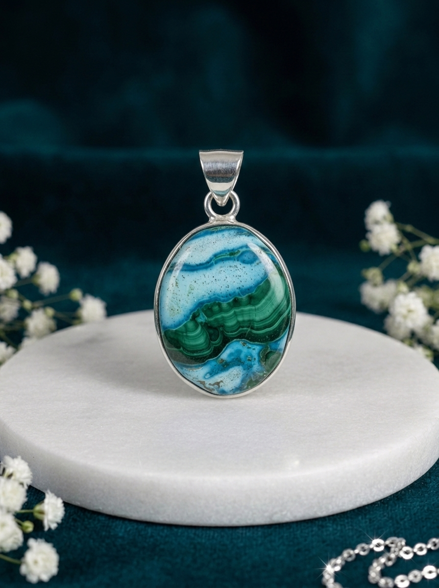 Chrysocolla Malachite Pendant