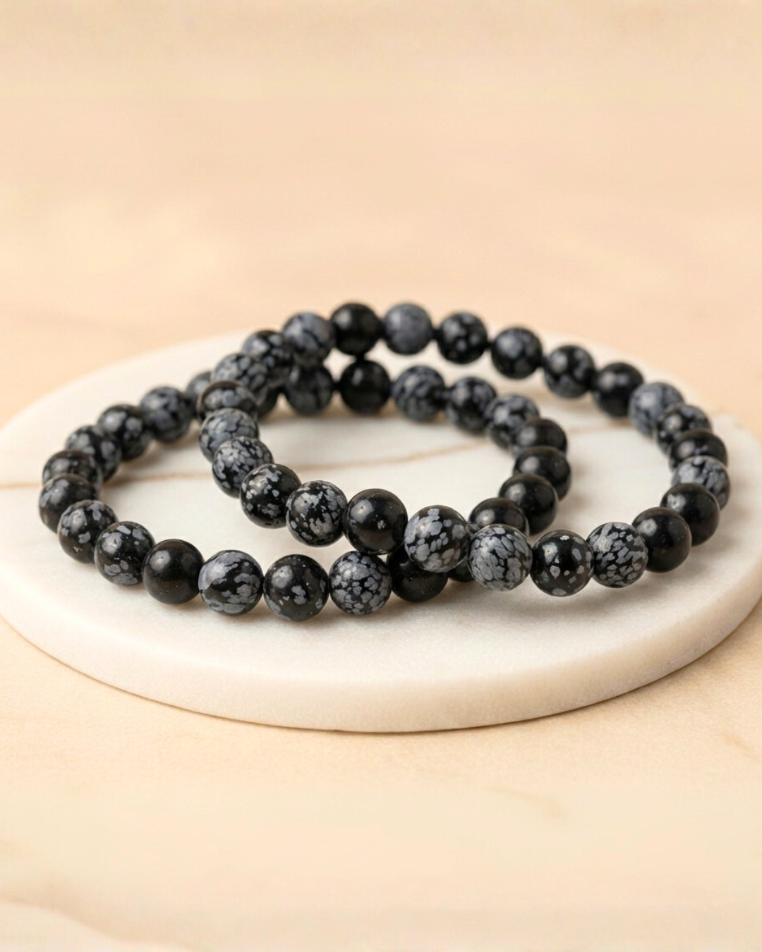 Snowflake Obsidian Bracelet 8mm