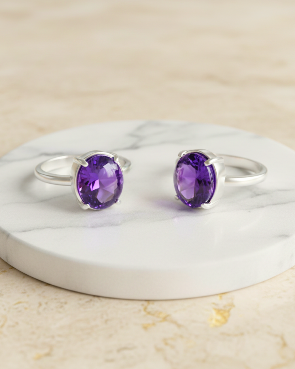Faceted Amethyst Ring