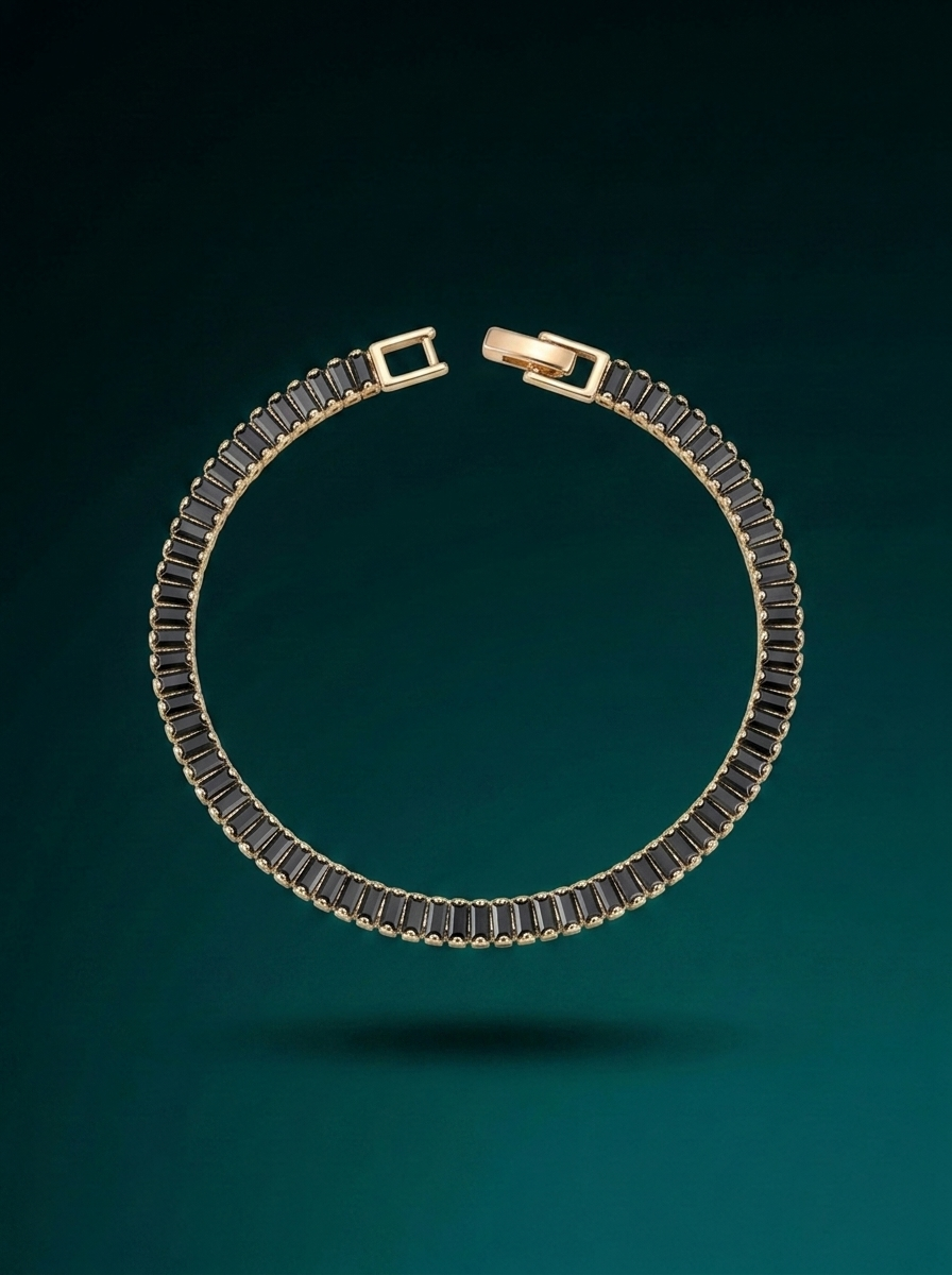 The Onyx Baguette Tennis Bracelet
