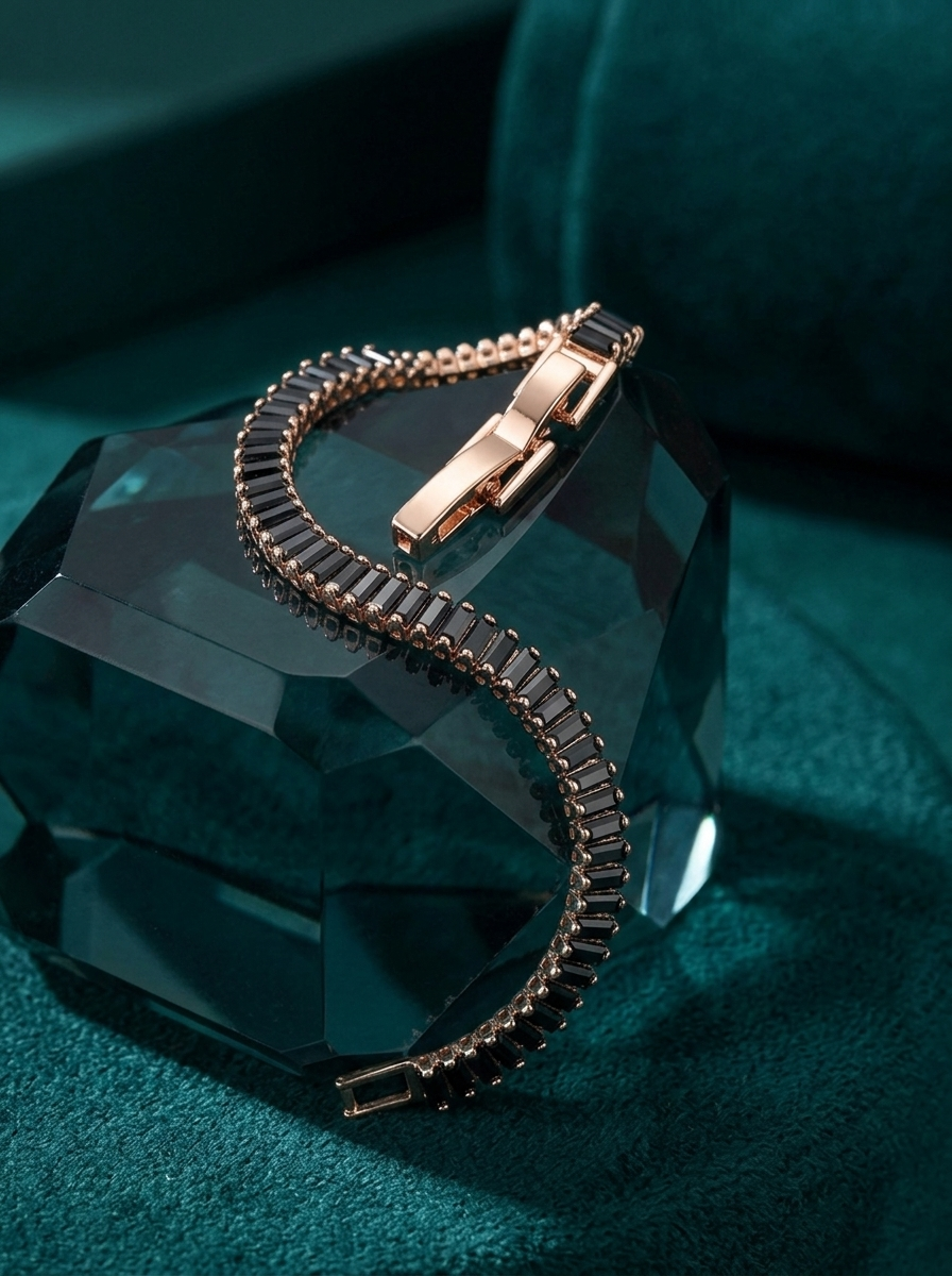 The Onyx Baguette Tennis Bracelet